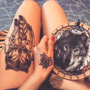tatouage temporaire maroc loup
