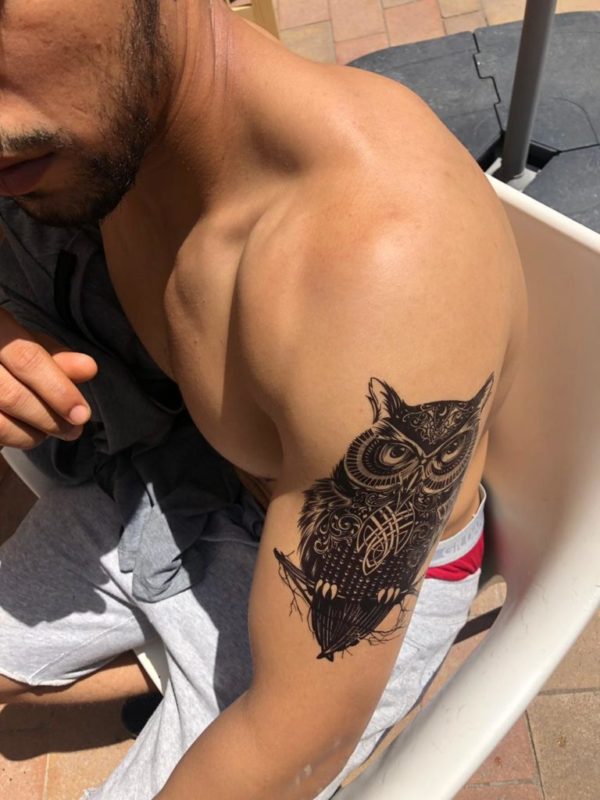tatouage temporaire hibou maroc