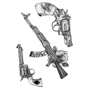 tatouage temporaire pistolet Kalashnikov