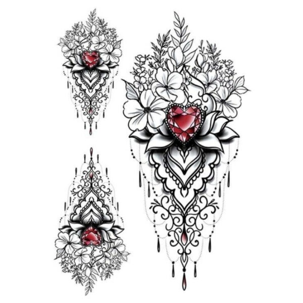 tatouage temporaire maroc diamant coeur