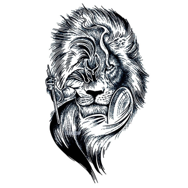 Tatouage Temporaire, semi-permanent lion