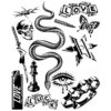 Tatouage temporaire semi-permanent tattoo love serpent skull love