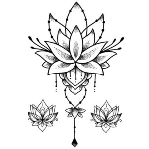 Tatouage temporaire semi-permanent tattoo lotus, underboob maroc