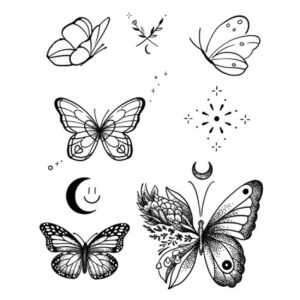 Tatouage temporaire semi-permanent tattoo papillons, butterfly, maroc