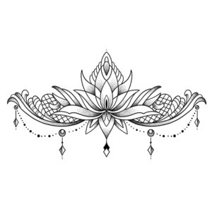 Tatouage semi-permanent temporaire lotus underboob maroc