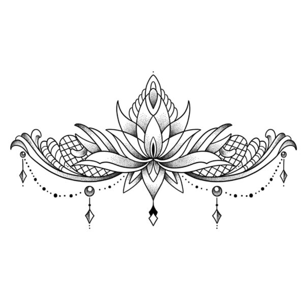 Tatouage semi-permanent temporaire lotus underboob maroc