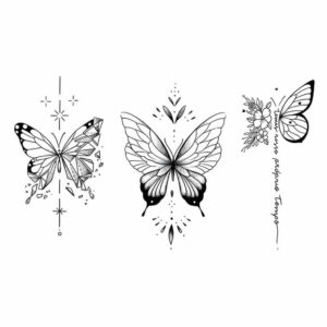 Floral butterflies tattoozap tatouage tattoo semi-permanent maroc papillon