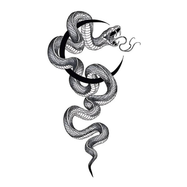 SERPENT MOON TATTOOZAP tatouage tattoo semi-permanent maroc serpent snake