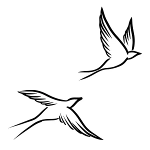 Twin Swallow Silhouette