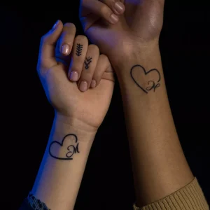 Heart Initials tattoozap letter tattoo