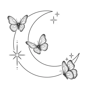 TattooZap moon of butterflies tattoo semi permanent maroc