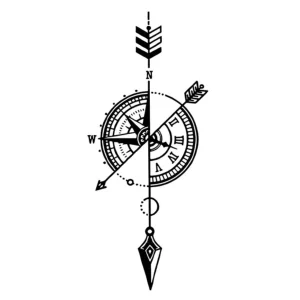Chronos Compass tattoozap tattoo maroc boussole