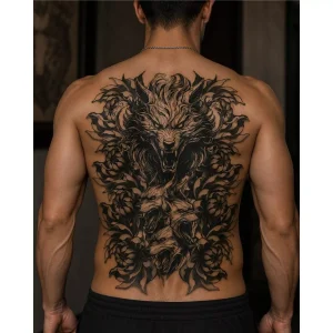 alpha wolf tattoo back tattoozap maroc dos homme